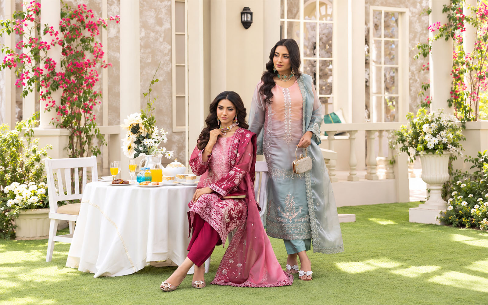 Maroon embroidered fashion collection